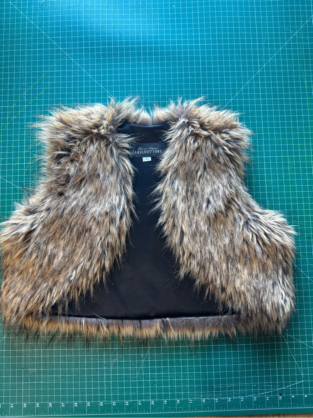 Fabulous Furs Faux Fur Vest in Mixed Brown Tones